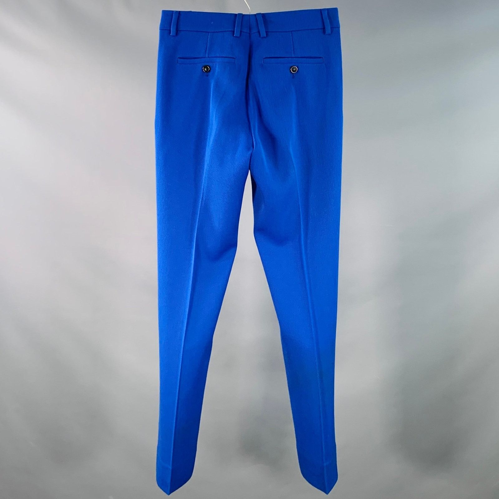 AMI AMI by ALEXANDRE MATTIUSSI Blue Wool Button Fly Dress Pants Size US 28 / EU 44 - 2 Thumbnail