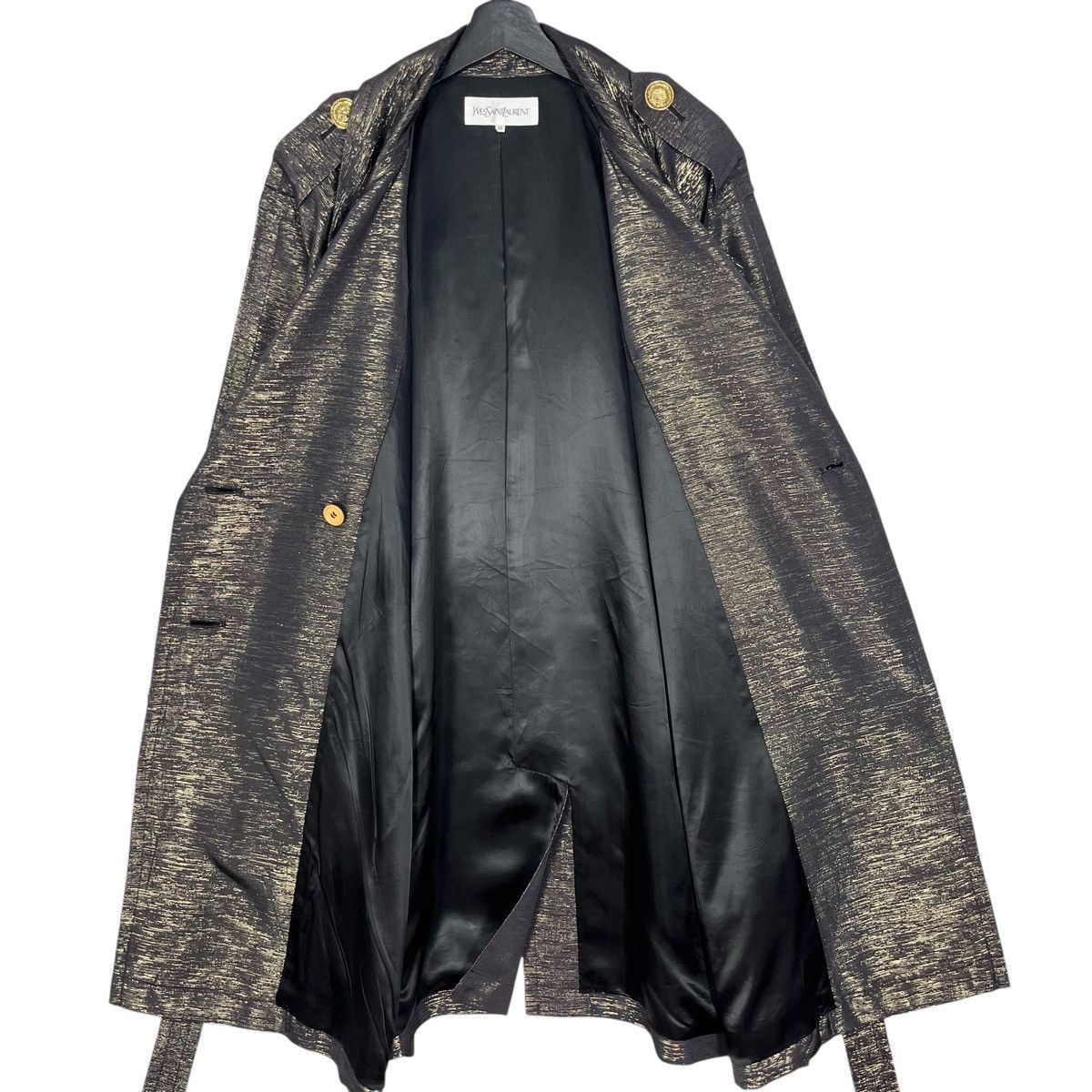 Designer × Yves Saint Laurent Vintage YSL Yves Saint Laurent Gold Weaving Trench Coat Size XS / US 0-2 / IT 36-38 - 10 Thumbnail
