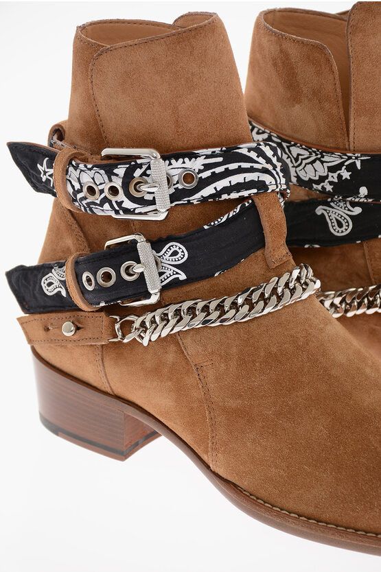 Amiri o1y0525 Leather Buckle Ankle Boots in Brown Size US 7 / EU 40 - 3 Thumbnail