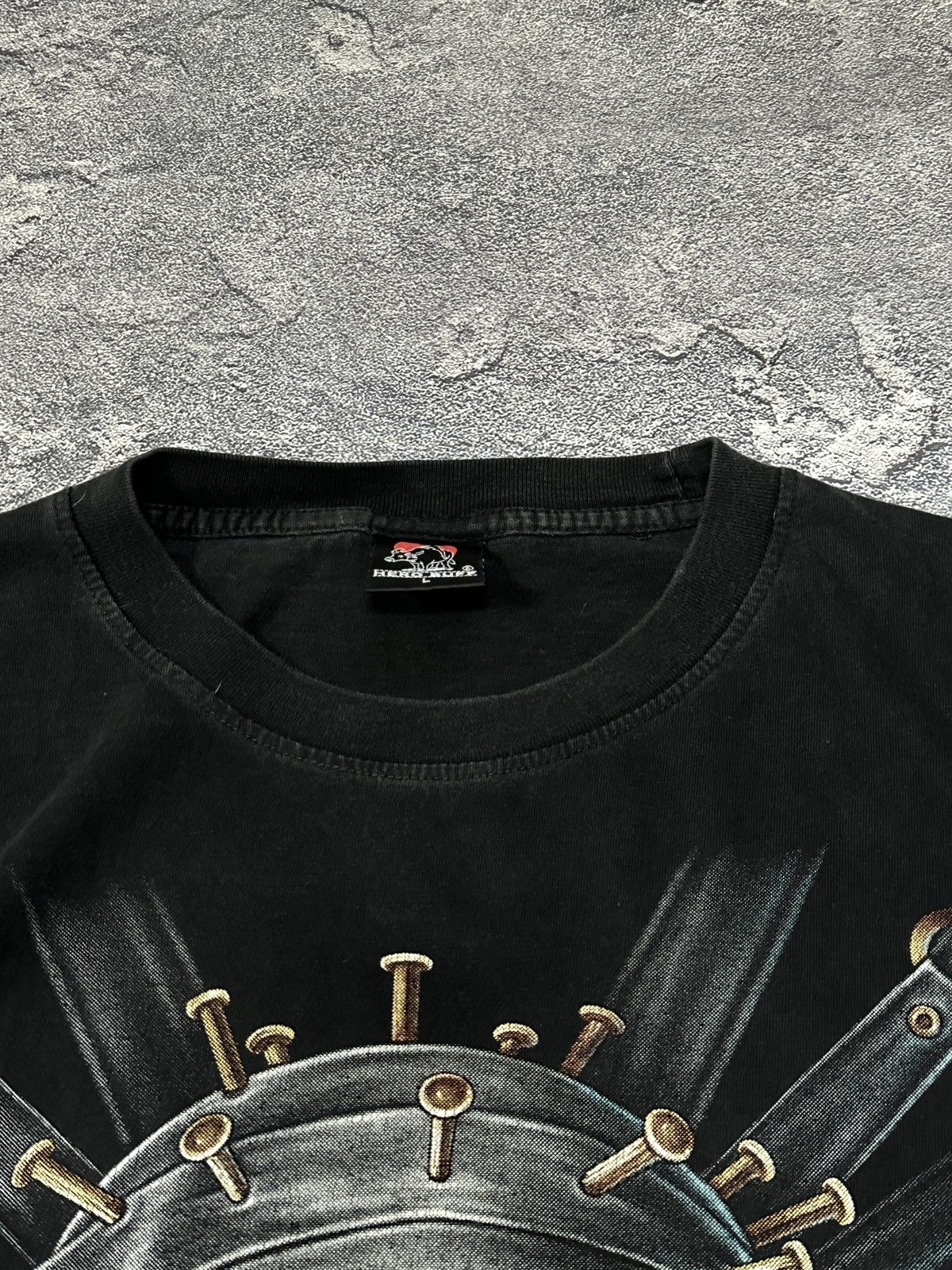 Vintage Vintage Hero Buff Silence Mask Skull Tee Black Large Size US L / EU 52-54 / 3 - 3 Thumbnail