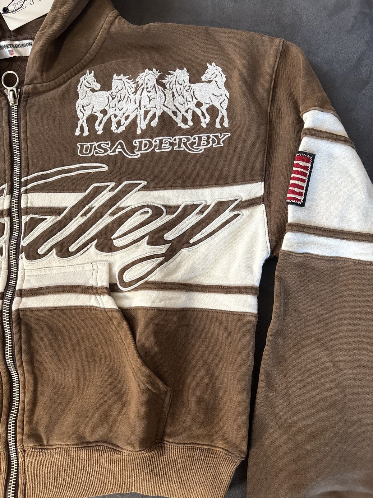 Vale Vale cursive colorblock hoodie brown Size US XL / EU 56 / 4 - 4 Thumbnail