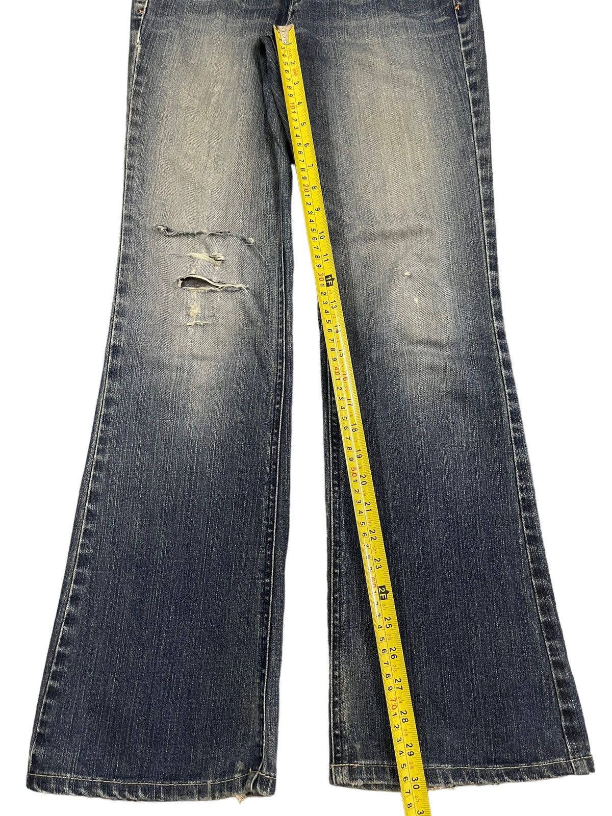 Hysteric Glamour Vintage Japanese Brand Blue Wash Style Flare Jeans Size 26" / US 2 / IT 38 - 11 Thumbnail