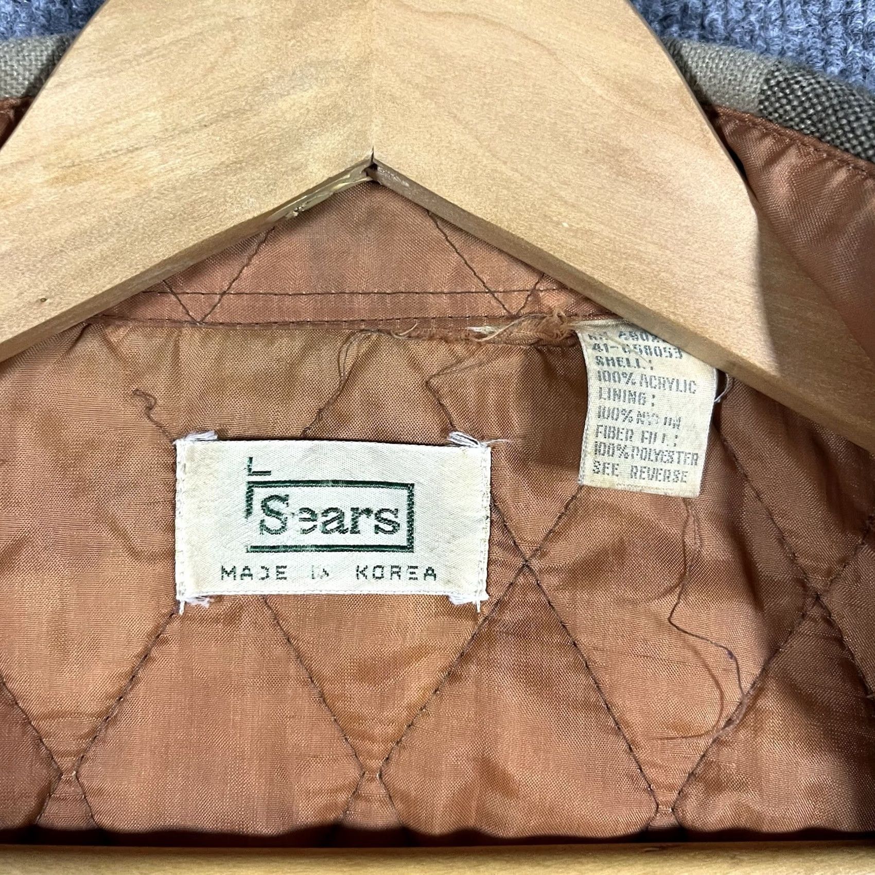 Sears VINTAGE Sears Fieldmaster Jacket Mens L Brown Plaid Quilted Flannel 70s Size US L / EU 52-54 / 3 - 4 Thumbnail