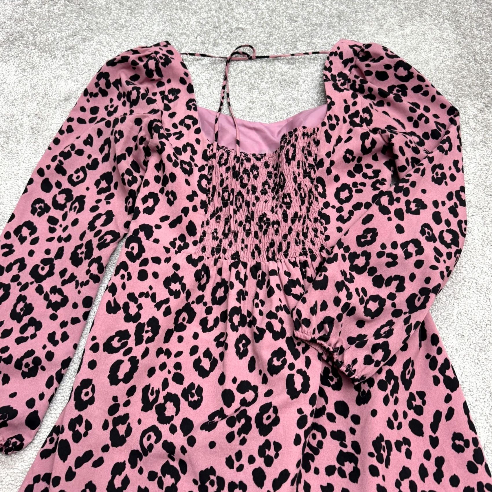 Lulus Lulus Leopard Print Mini Dress Womens Large Pink Square Neck Size L / US 10 / IT 46 - 4 Thumbnail