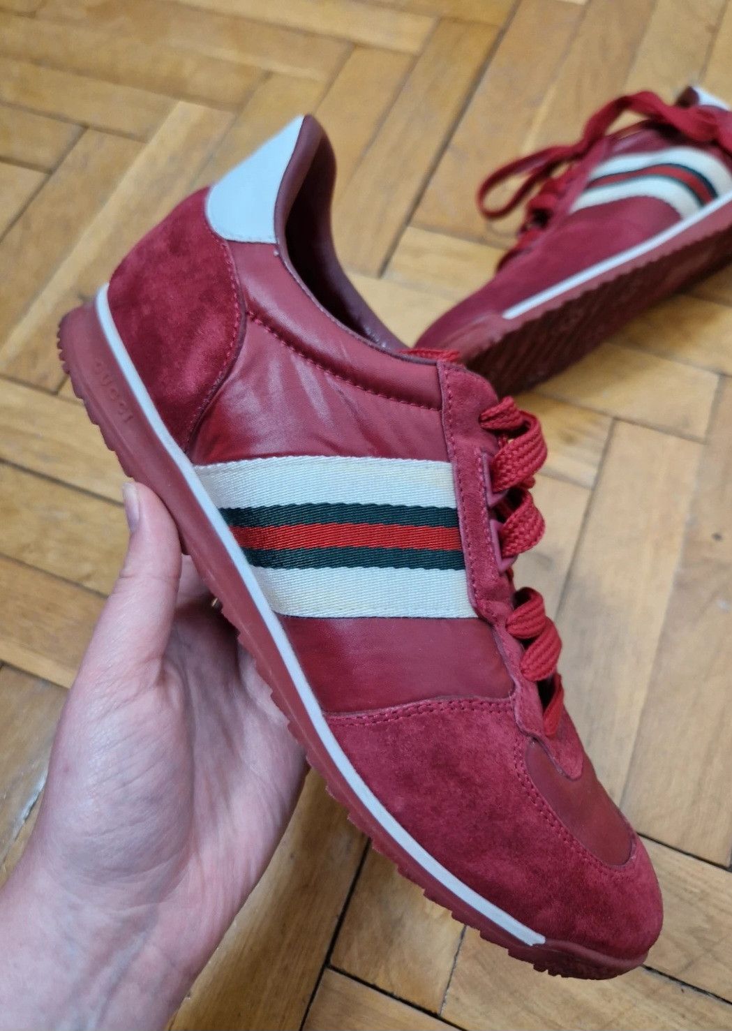Gucci Gucci burgundy leather sneakers Size US 7.5 / IT 37.5 - 4 Thumbnail