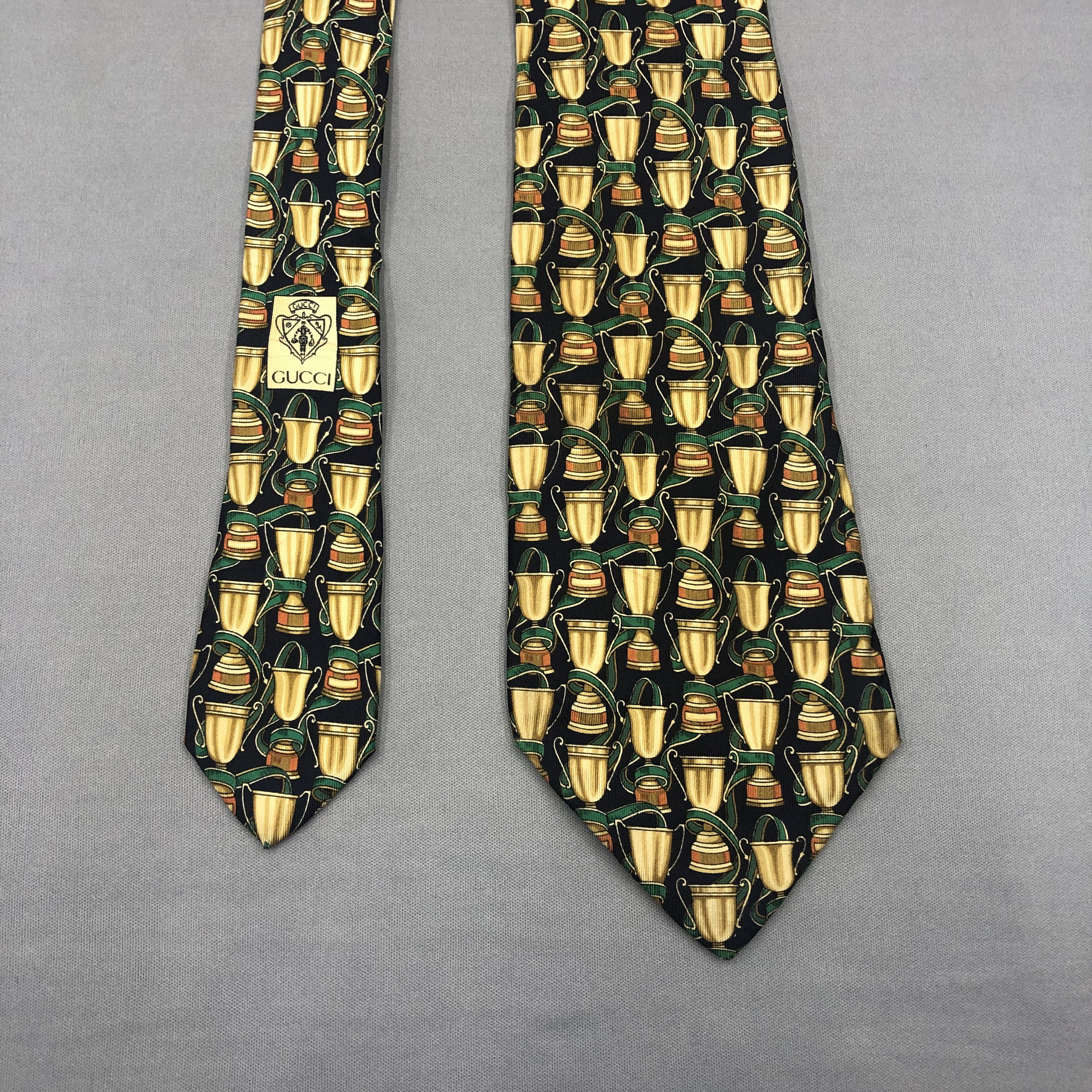 Gucci Vintage Gucci SILK Necktie Cravate Pure Silk Neck Tie Size ONE SIZE - 2 Thumbnail