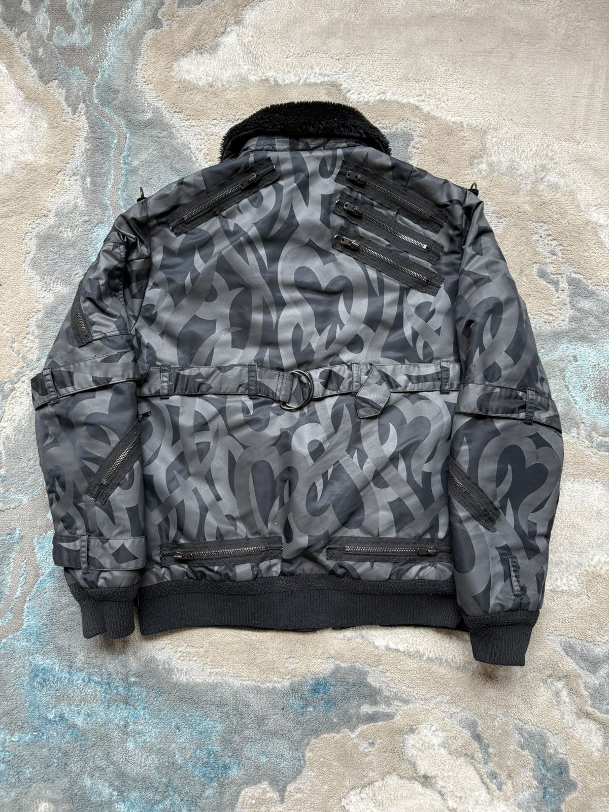 Number (N)ine Number (N)ine “Give Peace a Chance” Tribal Bomber Size US M / EU 48-50 / 2 - 3 Thumbnail