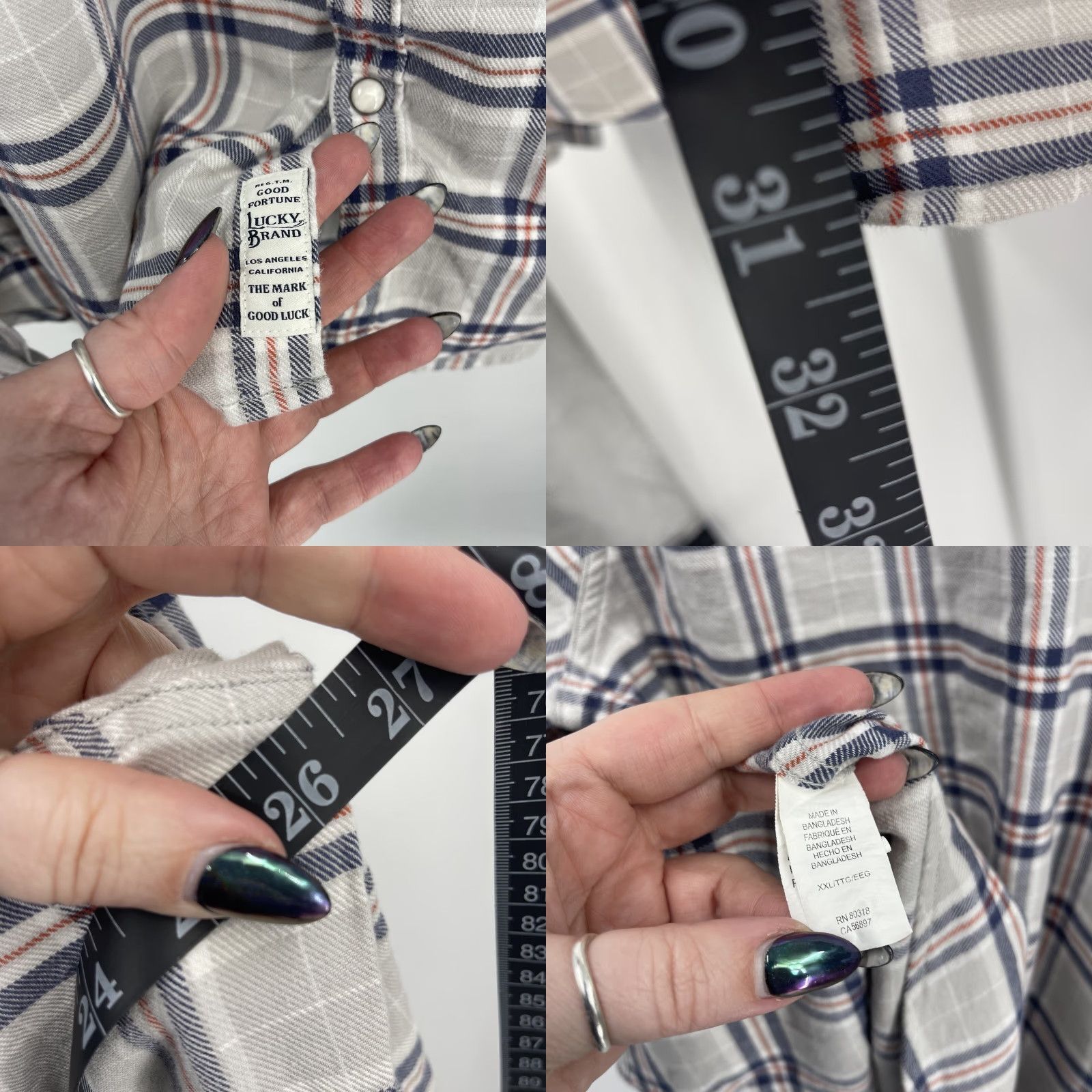 Lucky Brand Lucky Brand Western Shirt Men 2XL Pocket Stretch Plaid Casual Christmas? Size US XXL / EU 58 / 5 - 8 Thumbnail