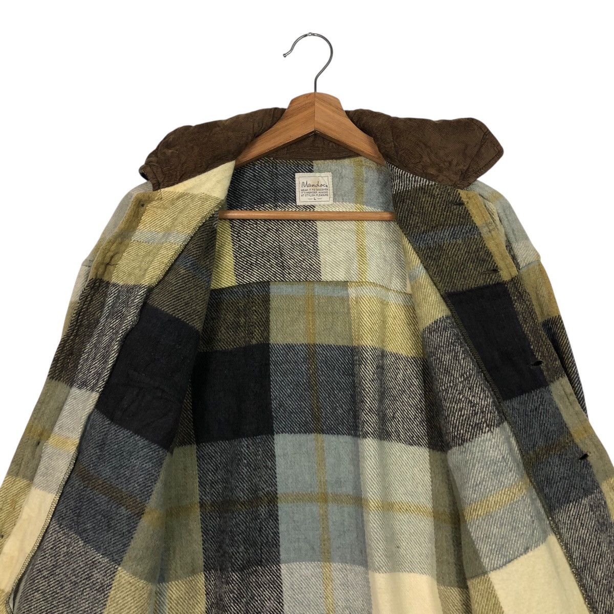 Japanese Brand 📌Vintage Wool Flannel Jacket Mandoc Tartan Issey Miyake Size US L / EU 52-54 / 3 - 14 Thumbnail