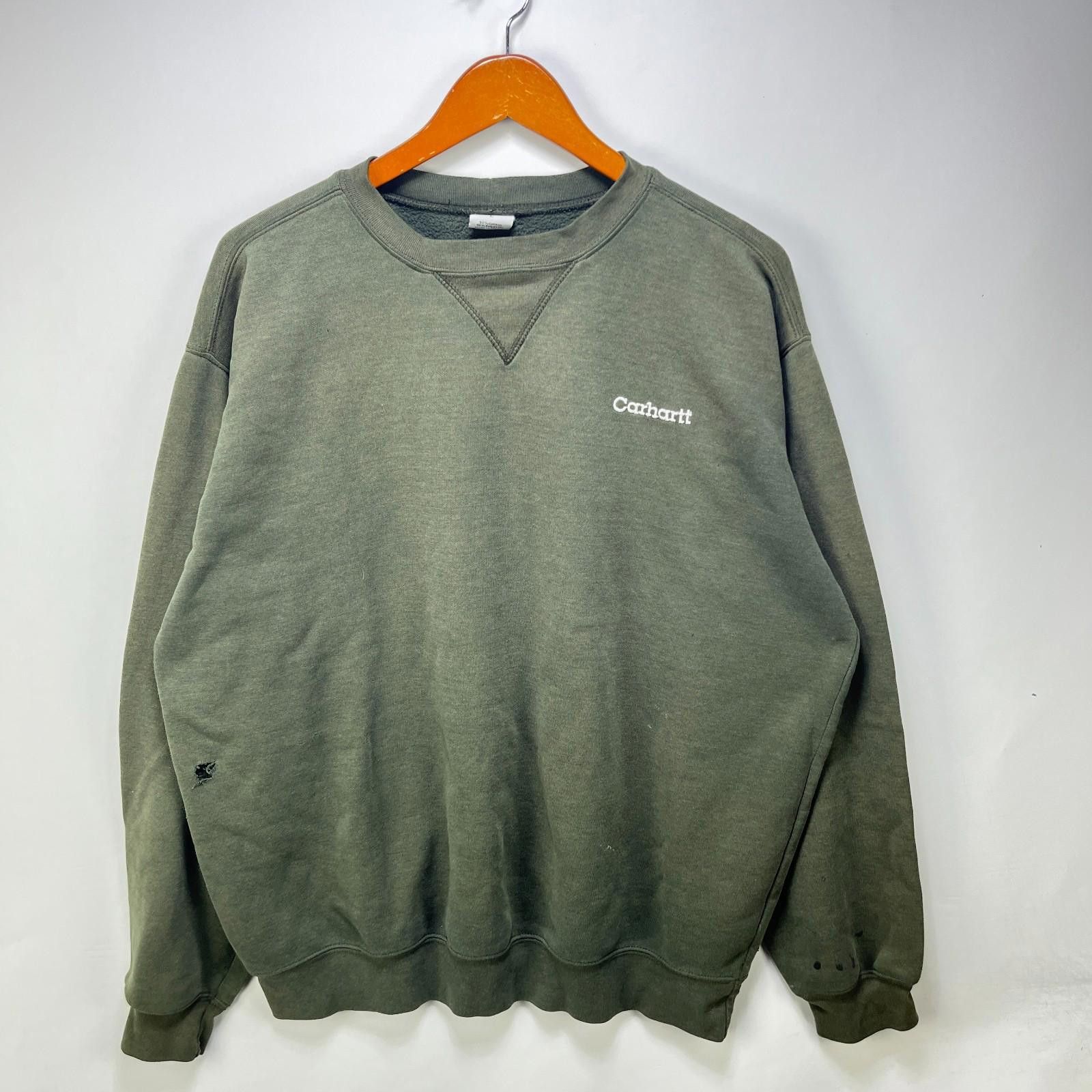 Carhartt Vintage 90s Carhartt Sun Faded Sweatshirt Large Olive Size US L / EU 52-54 / 3 - 1 Thumbnail