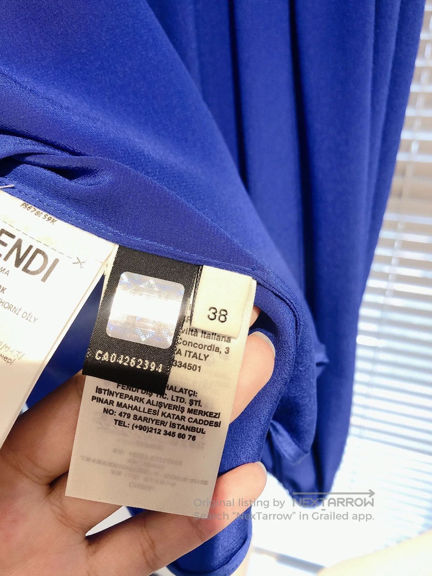 Fendi FENDI Blue Silk Panel Lantern Sleeve Top. Size US S / EU 44-46 / 1 - 7 Thumbnail