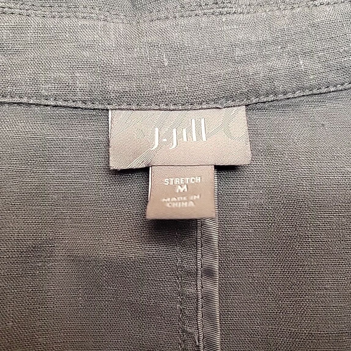 J. Jill VINTAGE J. Jill Blazer Shirt Womens M Gray Linen Blend Stretch One Button Lightweight Casual Size M / US 6-8 / IT 42-44 - 3 Thumbnail