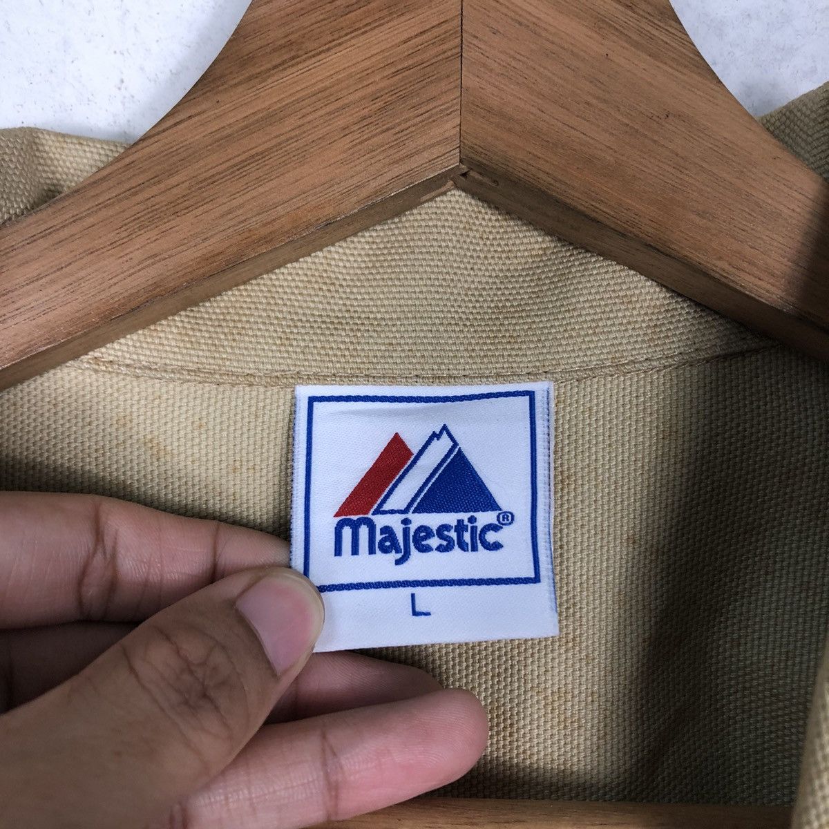 Japanese Brand 🔥Vintage Chore Jacket Majestic New York Big Logo Spell Out Size US L / EU 52-54 / 3 - 17 Thumbnail