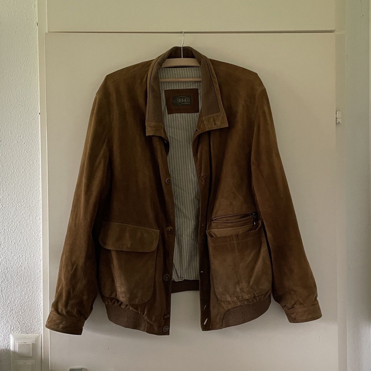 Vintage Brown suede jacket Size US L / EU 52-54 / 3 - 1 Thumbnail