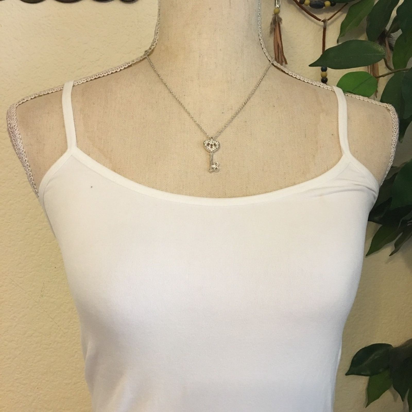 Vintage Vintage silver tone rhinestone key necklace Size ONE SIZE - 3 Thumbnail