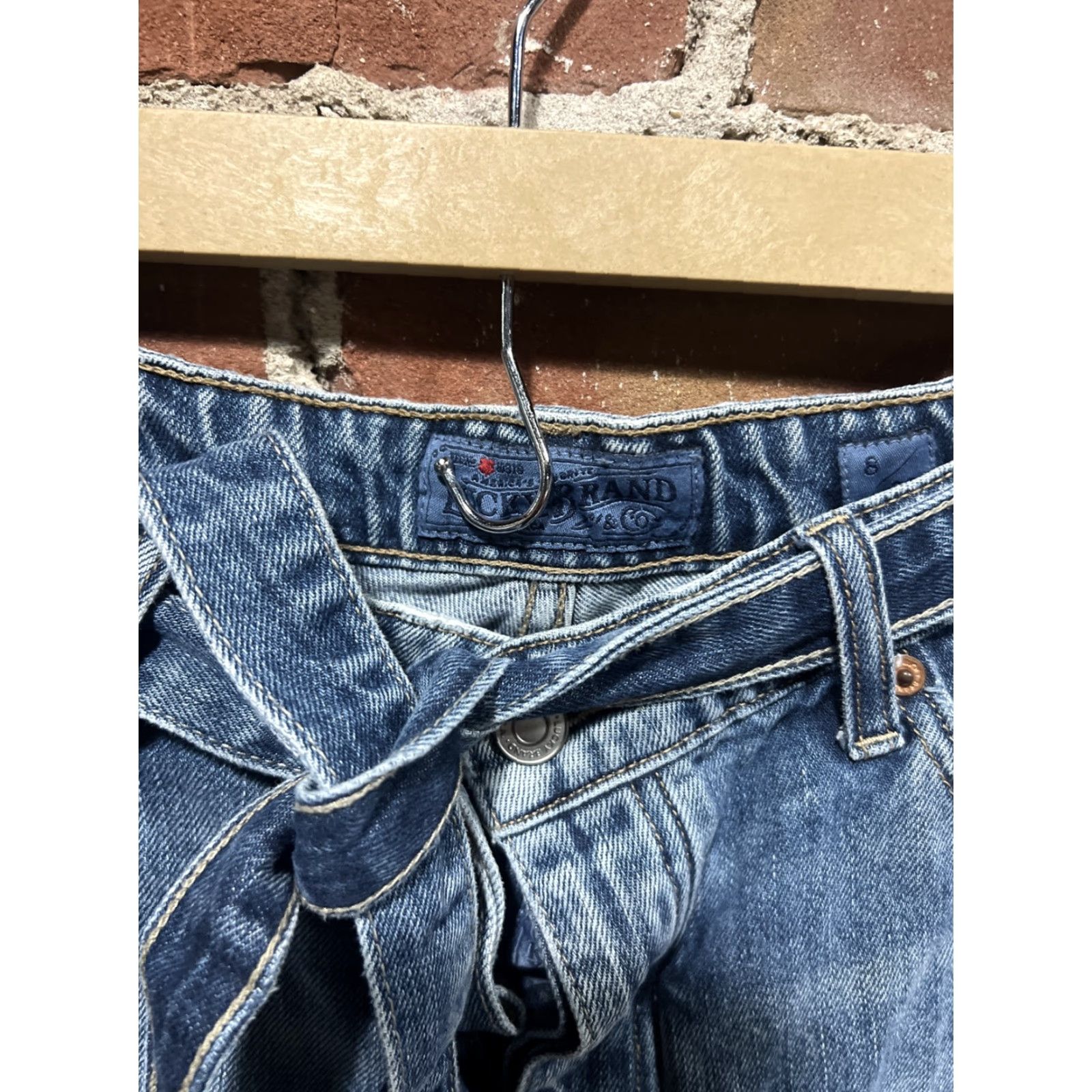 Lucky Brand Lucky Brand Sienna Slim Boyfriend Jeans Patchwork Distressed Medium Blue 29 Regular Women Jeans N/A Size 29" - 2 Thumbnail