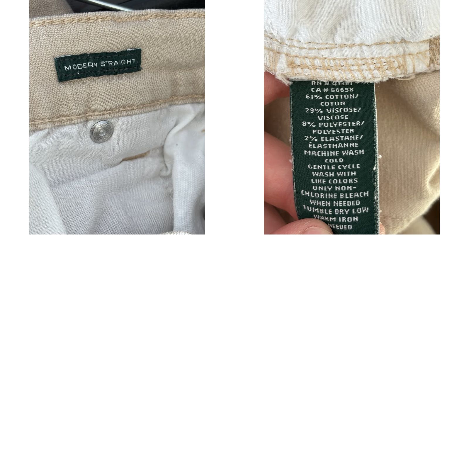 Ralph Lauren Lauren Ralph Lauren Jeans Womens Modern Straight Leg Denim Beige sz 8 Size 30" / US 8 / IT 44 - 8 Thumbnail