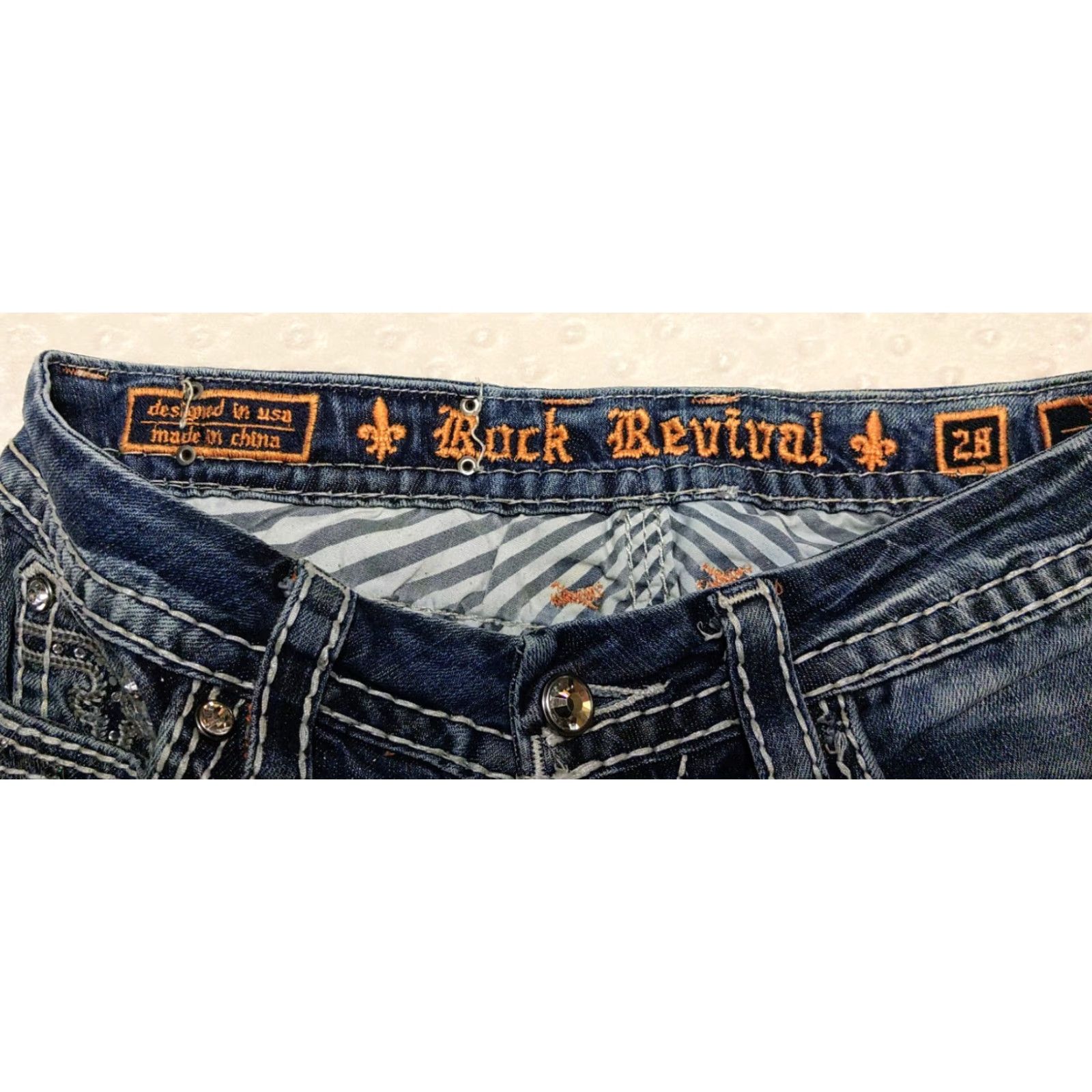 Vintage Rock Revival Jeans Kai Bootcut Womens 28x29 Dark Wash Low Rise Cowgirl Grunge Jeans Size 28" / US 6 / IT 42 - 6 Thumbnail