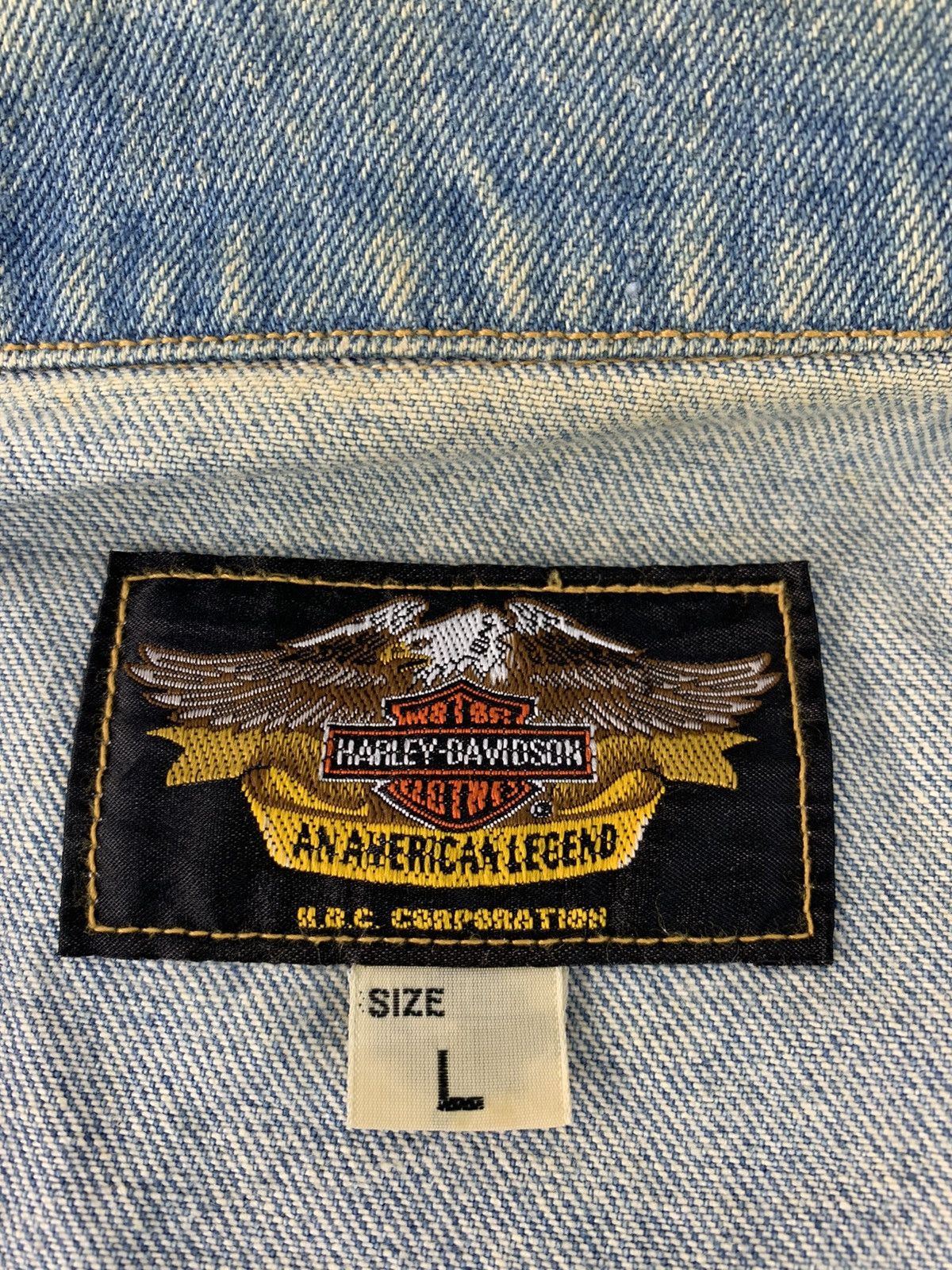 Harley Davidson 90s Harley Davidson Take To Open Road Indigo Denim Jacket Size US L / EU 52-54 / 3 - 9 Thumbnail