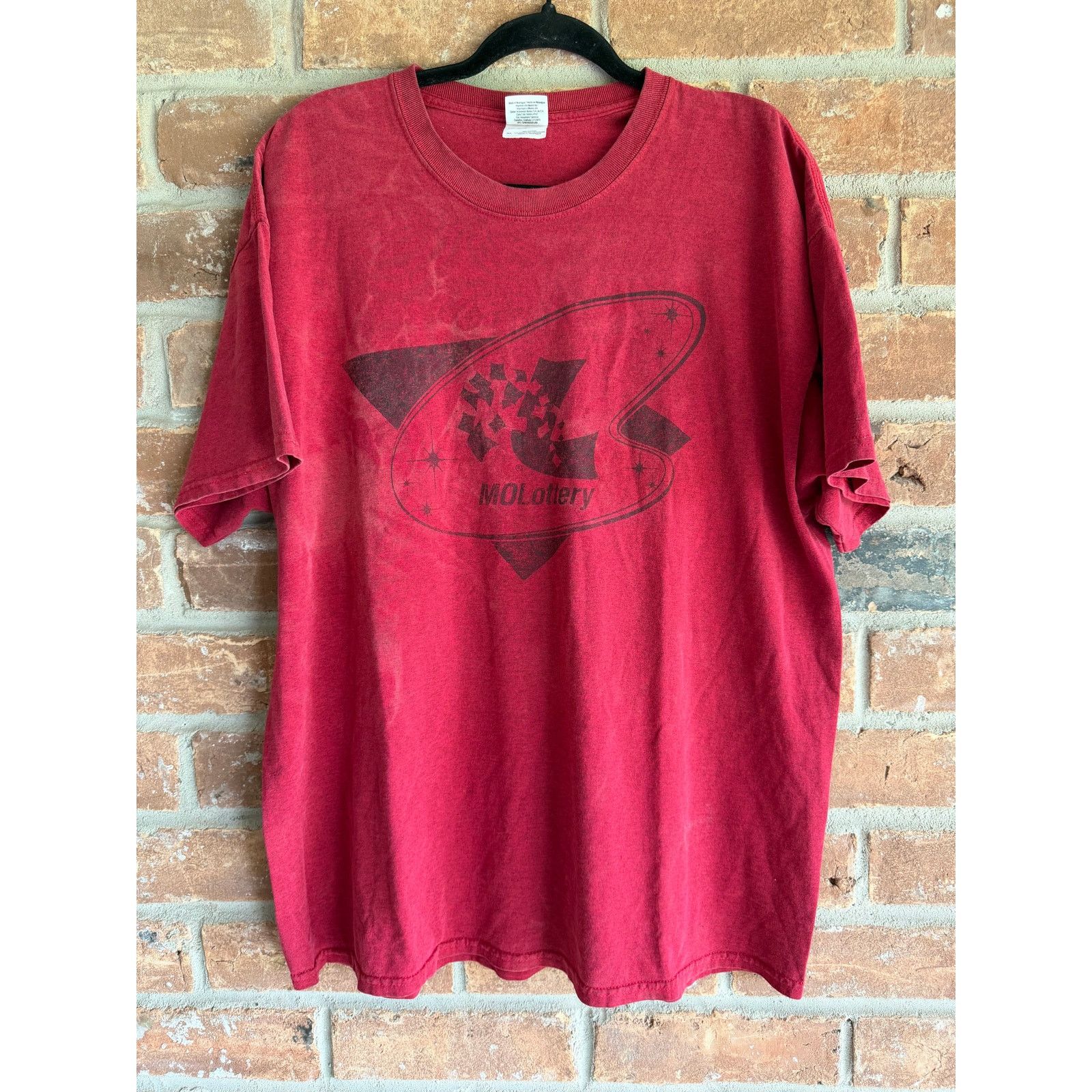 Gildan MO Lottery Shirt XL Red Faded Graphic Gildan Vintage Tee Size US XL / EU 56 / 4 - 1 Thumbnail