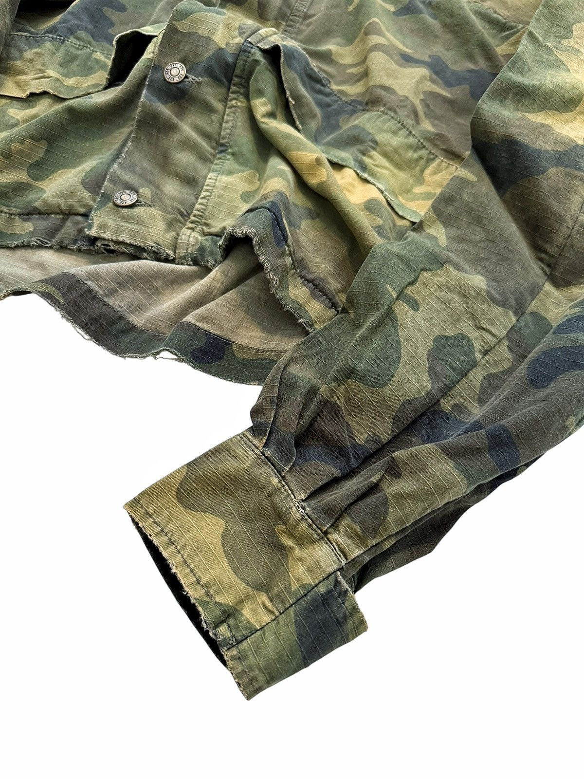 424 Cropped Distressed Camo Anorak Parka Green Size US M / EU 48-50 / 2 - 3 Thumbnail