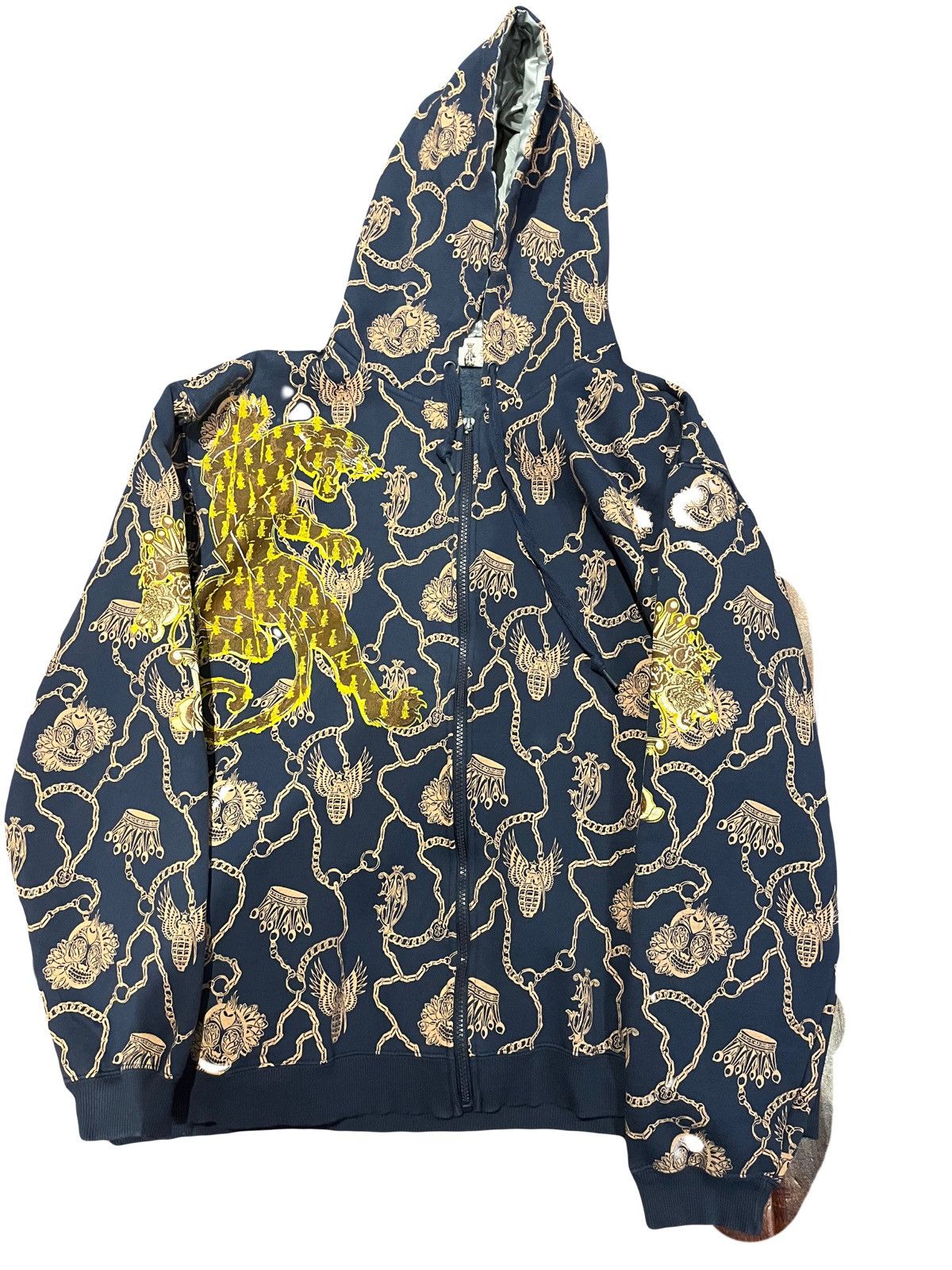 image of Christian Audigier x Ed Hardy Zip Up in Blue, Men's (Size Large)