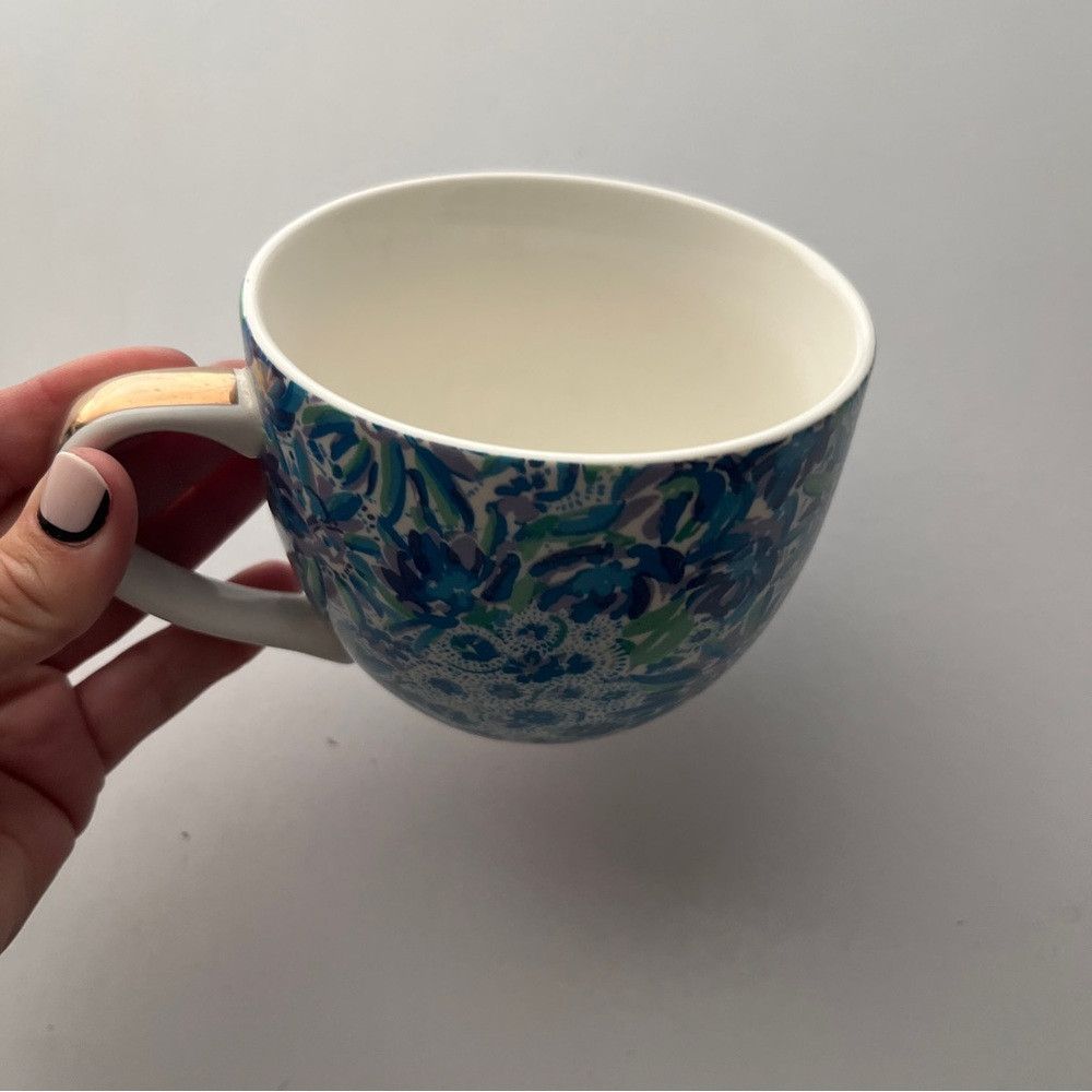 Lilly Pulitzer Lilly Pulitzer Ceramic Blue Floral 12 oz Coffee Cup Mug Size ONE SIZE - 2 Thumbnail