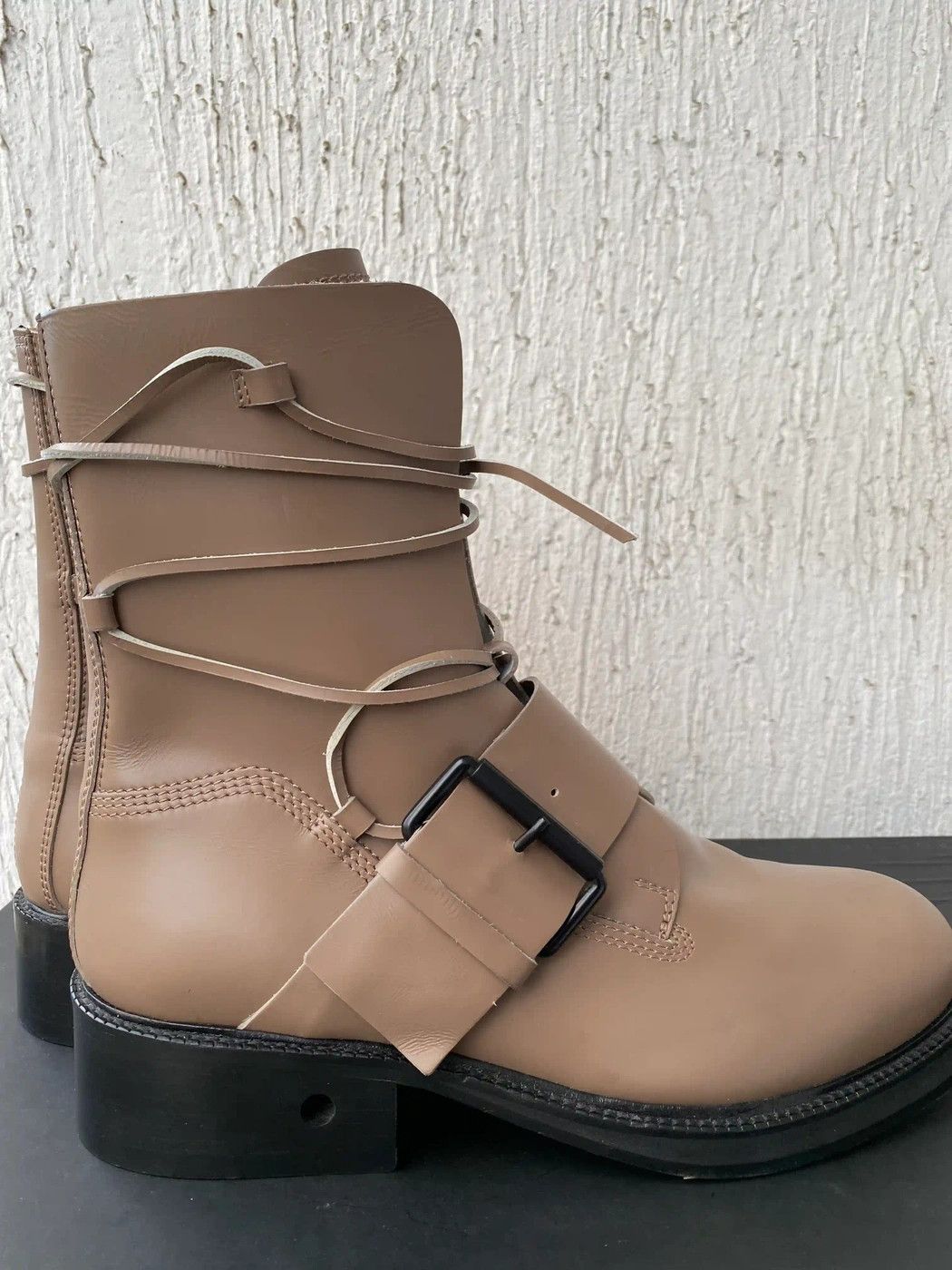 Dirk Bikkembergs leather laces buckle boots Size US 12 / EU 45 - 5 Thumbnail