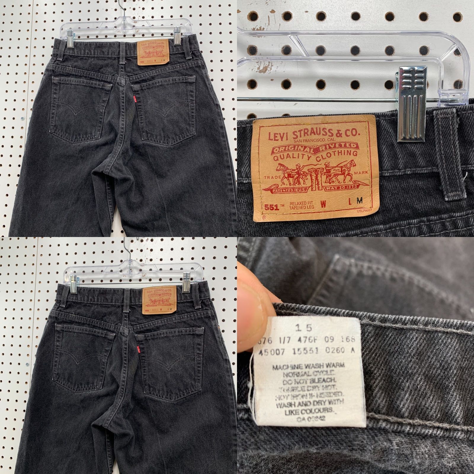 Levi's VINTAGE Levis Jeans Womens Size 12 Black Denim FITS 30x24 Relaxed Tapered Size 34" / US 12 / IT 48 - 8 Thumbnail