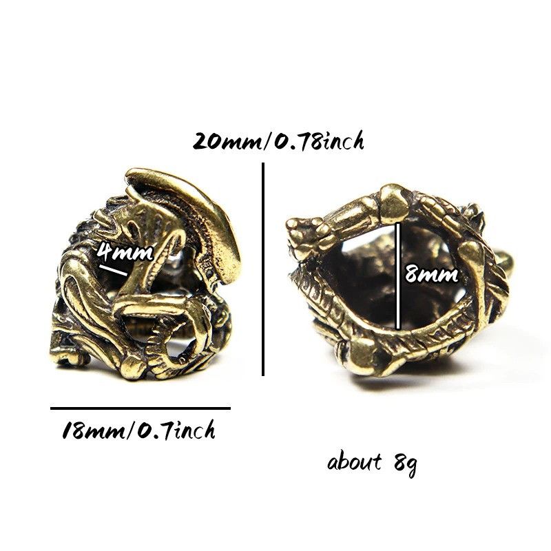 Handmade 3Pcs Alien Knife Beads Paracord Bead Zipper Umbrella Rope Size ONE SIZE - 9 Thumbnail