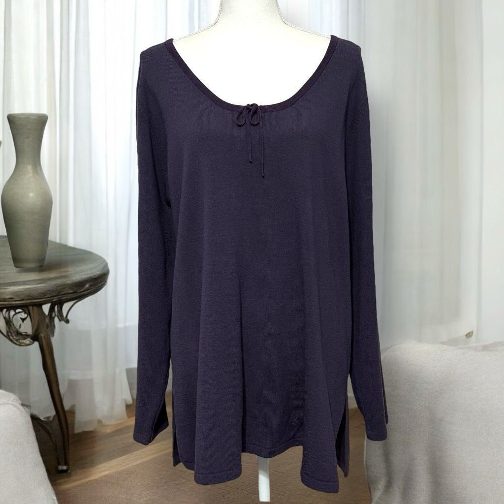 Other Venezia Jeans Vintage Eggplant Purple Tunic Sweater Scoop Neck Sz 22/24 3X Size 3XL / US 20-22 - 10 Thumbnail