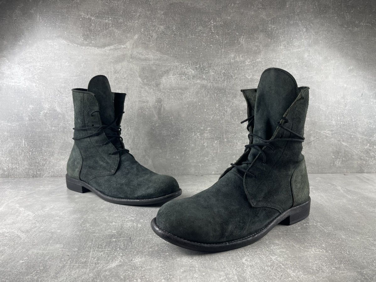 10sei0otto 10Sei0Otto Avant-Garde Dark Green Suede Lace Up Ankle Boots Size US 9 / EU 42 - 4 Thumbnail
