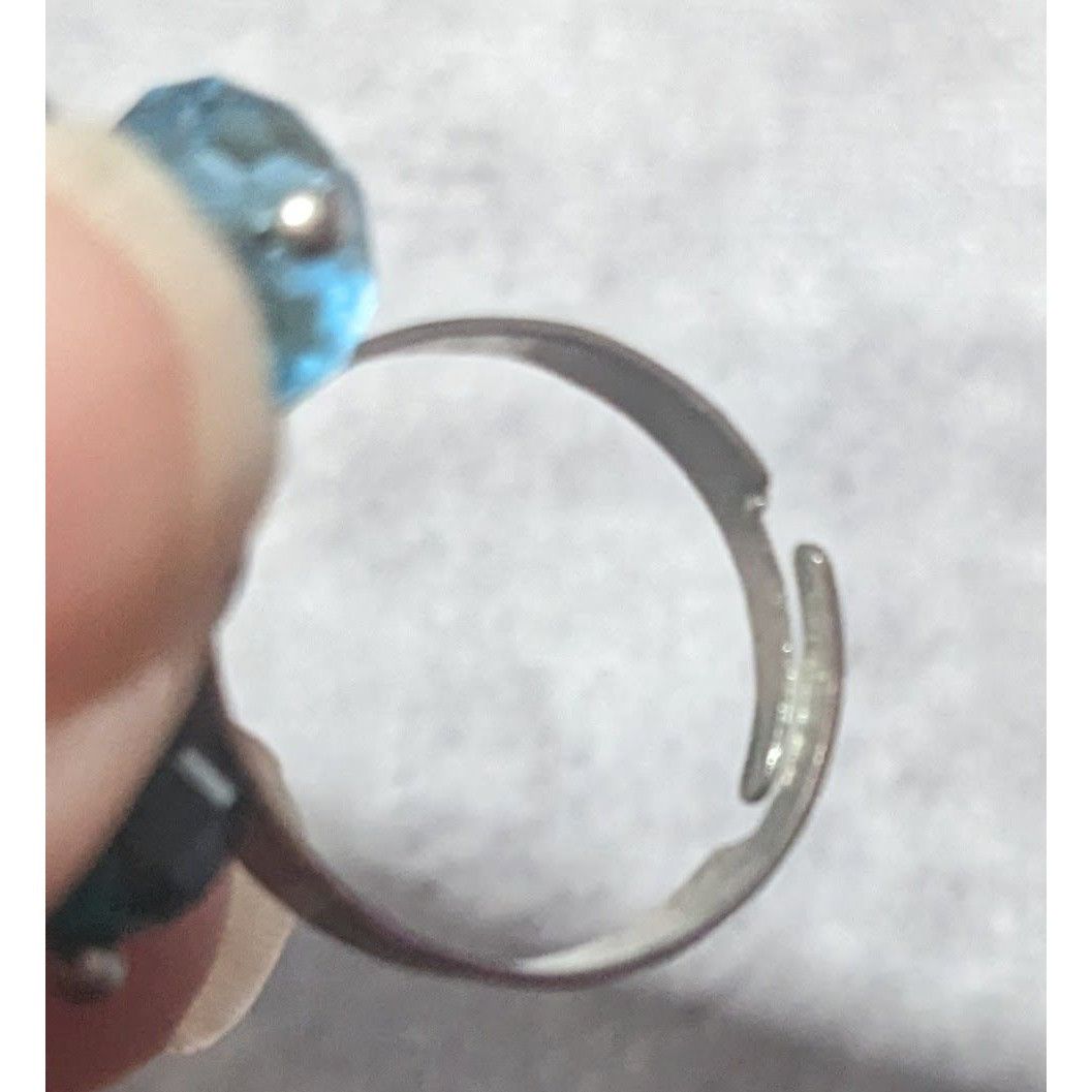 Other Blue Beaded Silver Tone Adjustable Cluster Ring Size 6 Size ONE SIZE - 13 Thumbnail