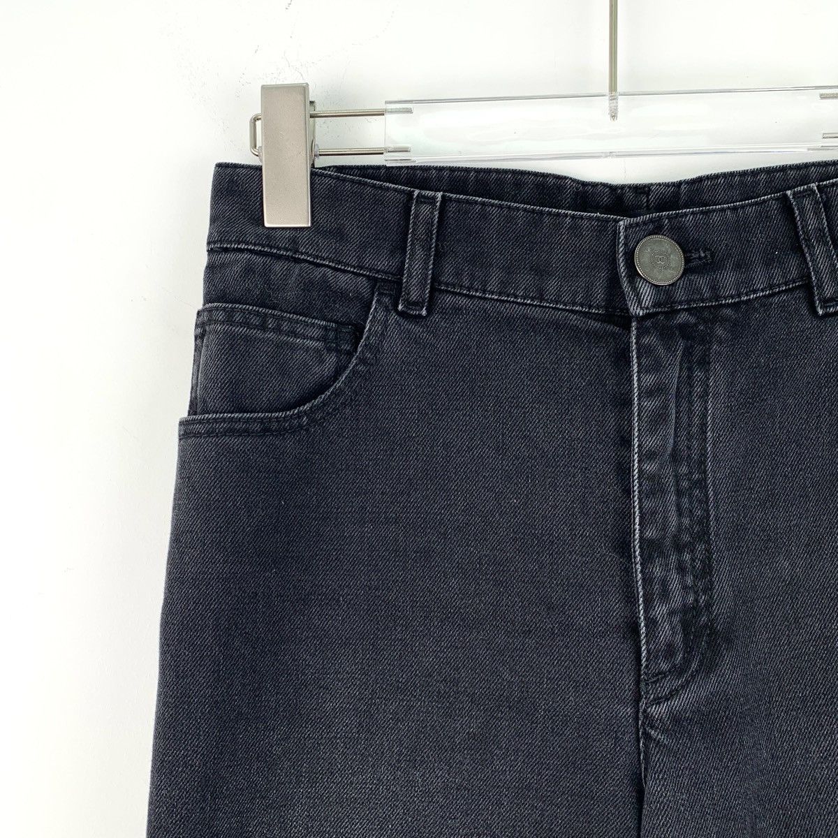 Chanel Chanel Black Side Tweed Woven Cotton Denim Pants K26WX Size 25" / US 0 / IT 36 - 3 Thumbnail