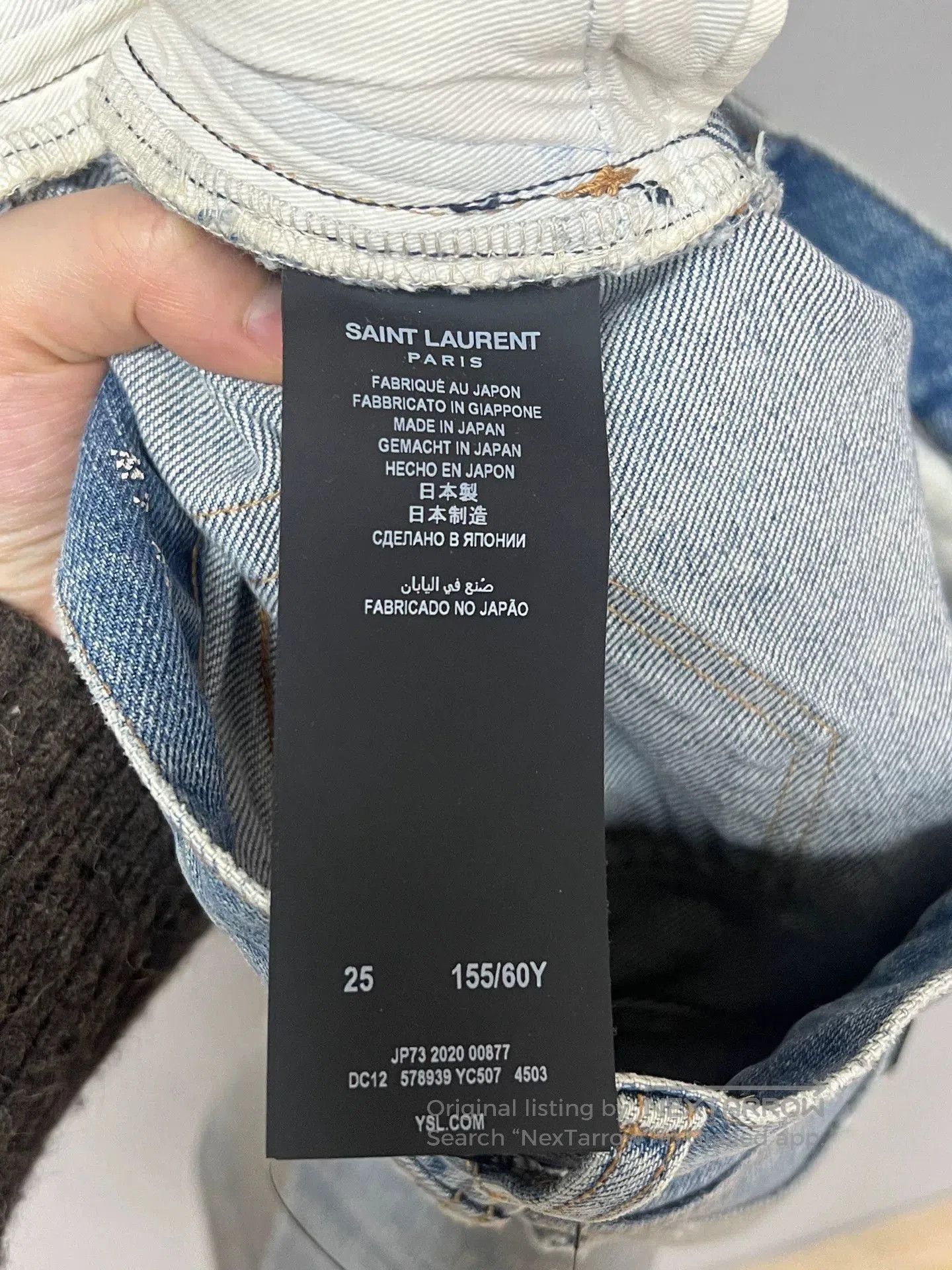 Saint Laurent Paris SLP Washed Distressed Jeans. Size 25" / US 0 / IT 36 - 5 Thumbnail