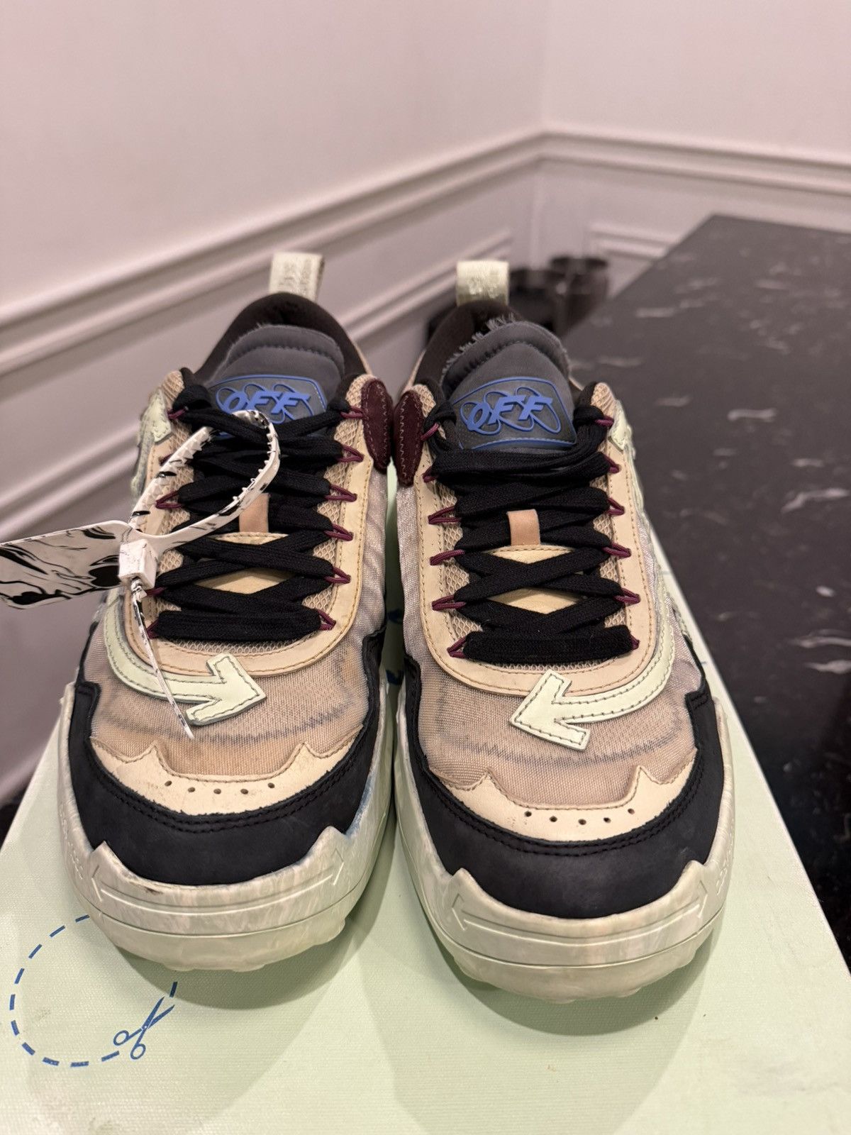 Off-White Off-white Odsy-1000 Green marble Size US 12 / EU 45 - 4 Thumbnail
