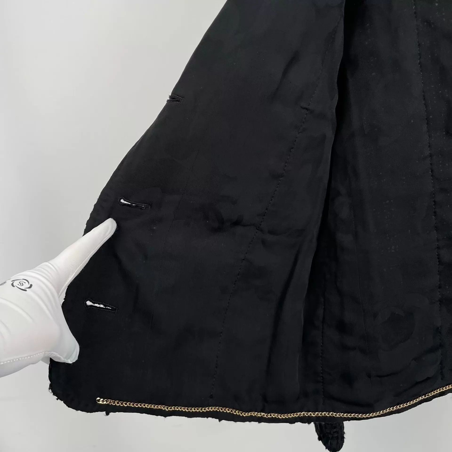 Chanel Chanel 21A Black Leather Chain 4P Woven LS Jkt 34 Size XS / US 0-2 / IT 36-38 - 8 Thumbnail