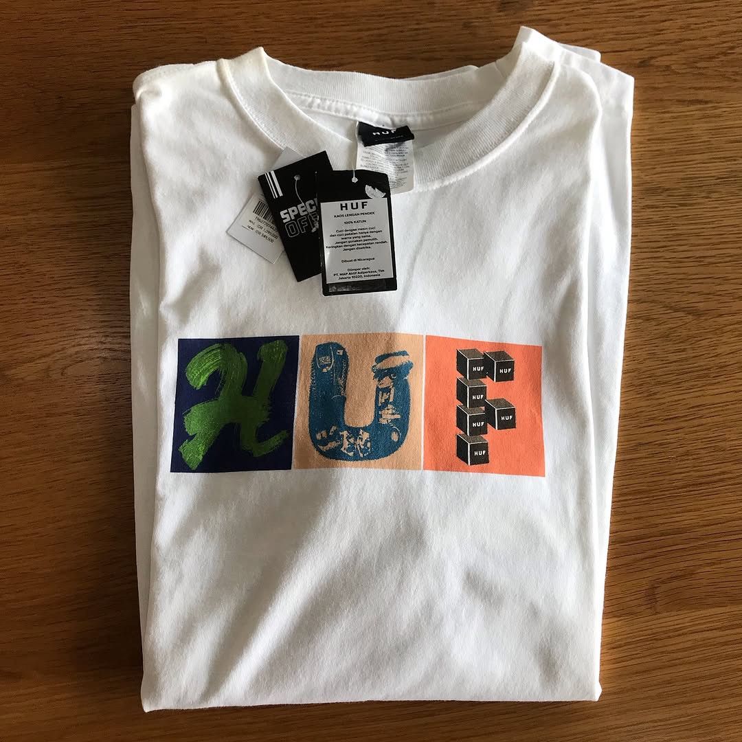 Huf HUF Skateboard THREEMIX UNISEX T SHIRT WHITE tee shirt mexic Size US L / EU 52-54 / 3 - 2 Thumbnail
