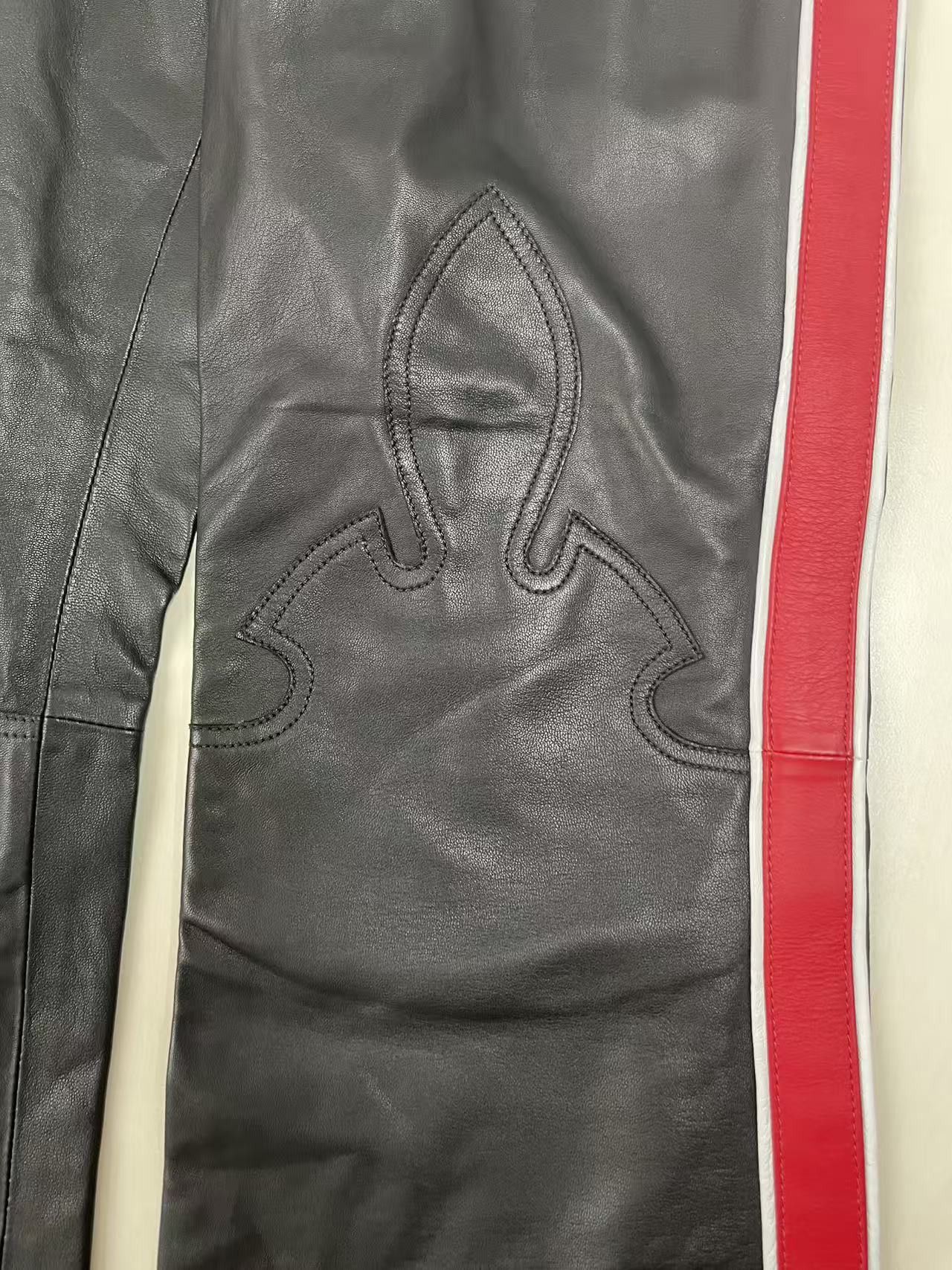 Chrome Hearts Chrome Hearts Flame Knee Red Stripe Leather Pants Size 28" / US 6 / IT 42 - 4 Thumbnail