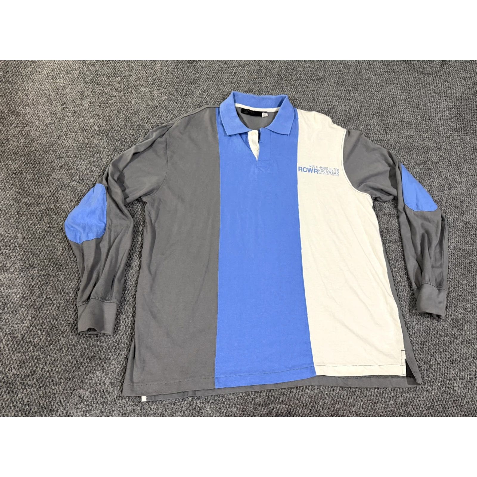 Rocawear Rocawear Polo Shirt Mens 3XL Multicolor Colorblock Long Sleeve Jersey Polo Shirt Casual Size US XXL / EU 58 / 5 - 2 Thumbnail