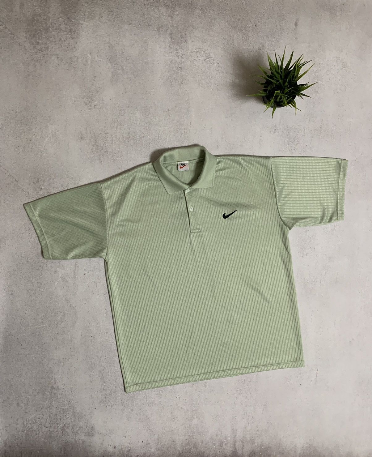 90'S Nike short sleeve polo shirt, men's XL size, vintage cotton green type Vintage Second Hand main image 1