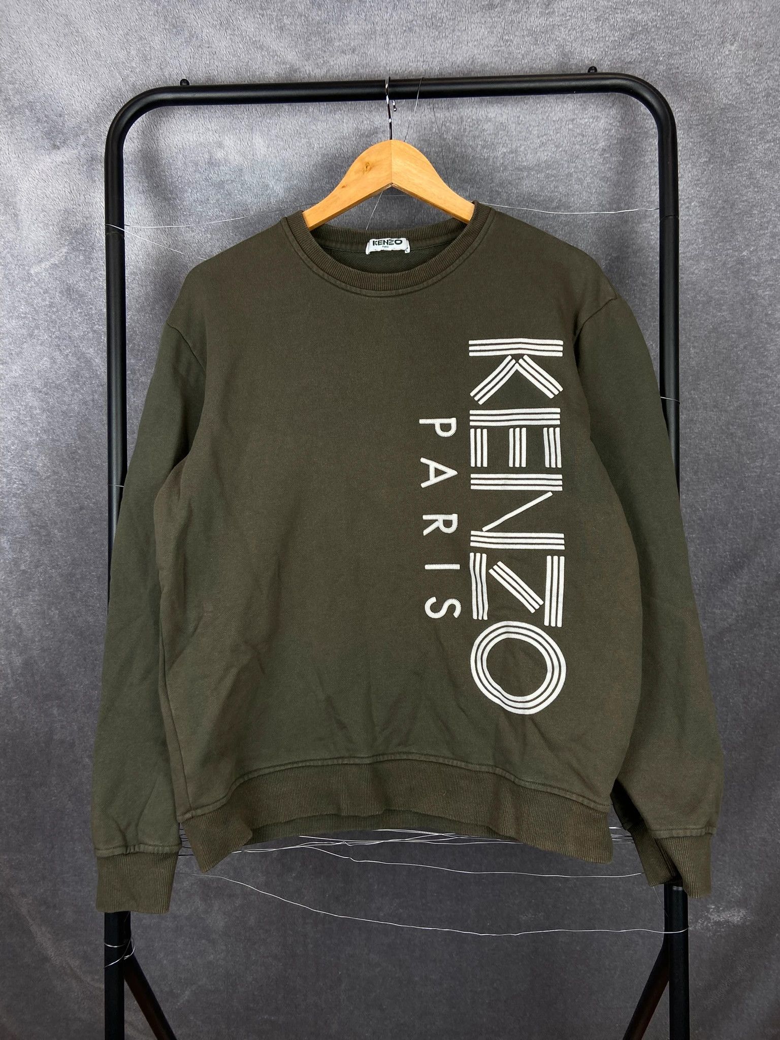 Kenzo Crewneck Kenzo Paris khaki minimal designer logo piece Size US L / EU 52-54 / 3 - 1 Thumbnail