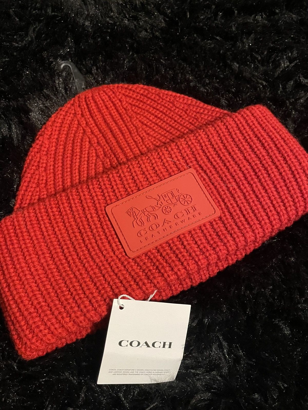 Coach Coach Women's Patch Beanie, Sport RED Size ONE SIZE - 2 Thumbnail