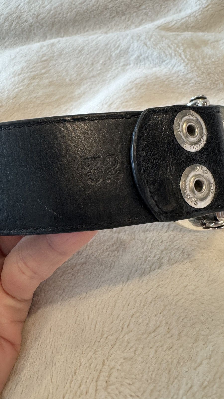 Chrome Hearts Chrome Hearts Silver Oval Keeper Buckle + Leather Belt Size 32 - 10 Thumbnail