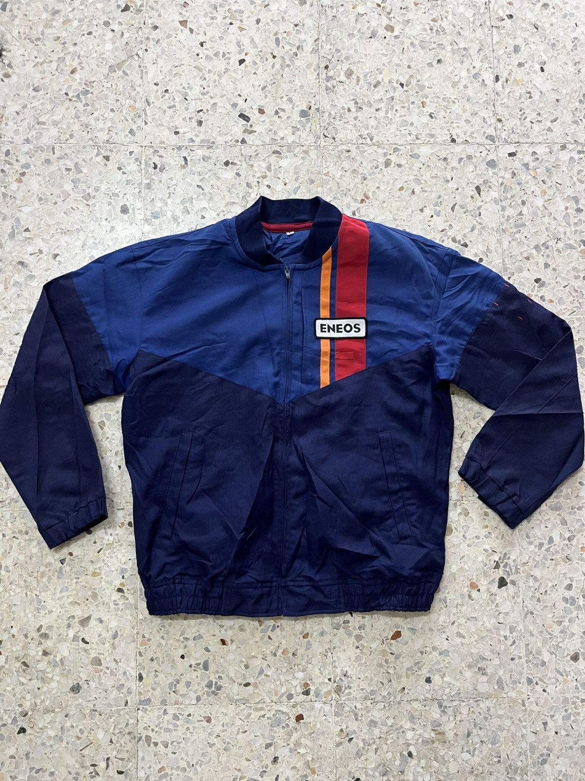 Japanese Brand ENEOS Japan Jacket Navy Red Stripe Racing Uniform Vintage Size US L / EU 52-54 / 3 - 3 Thumbnail