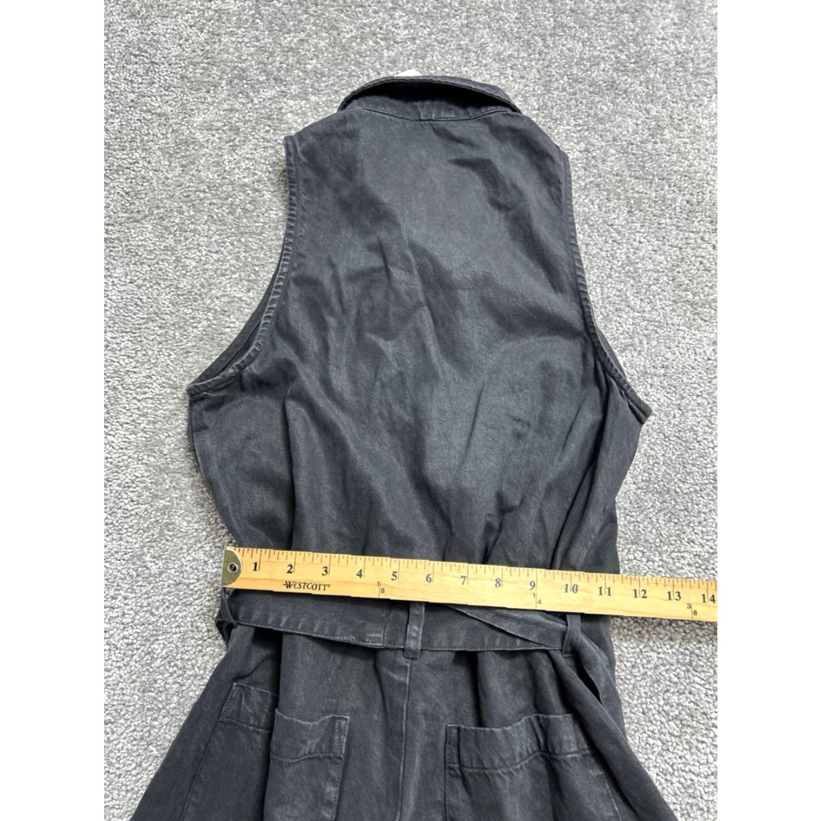 Denime Evereve By Cloth & Stone Romper Womens XS Black Cotton Denim Sleeveless Zip Pockets New Casual Spring Summer Size 26" / US 2 / IT 38 - 6 Thumbnail