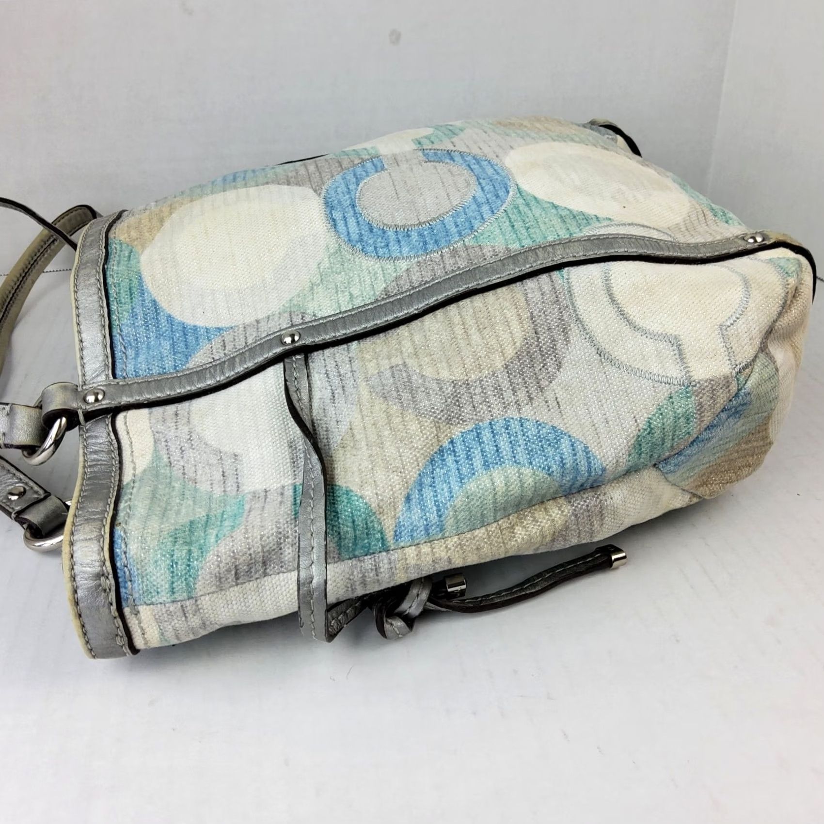 Coach Coach Audrey Metallic Graphic Op Art Cinched Tote 19573 Shoulder Handbag Purse Women Sat in Multi-Color Size ONE SIZE - 5 Thumbnail