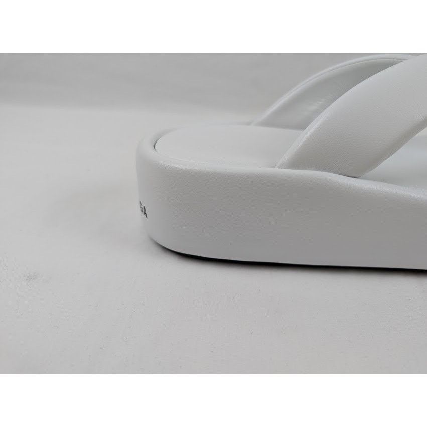 Balenciaga o1rshd1 Smooth Nappa/ Logo Slides in White/Black Size US 10 / IT 40 - 3 Thumbnail