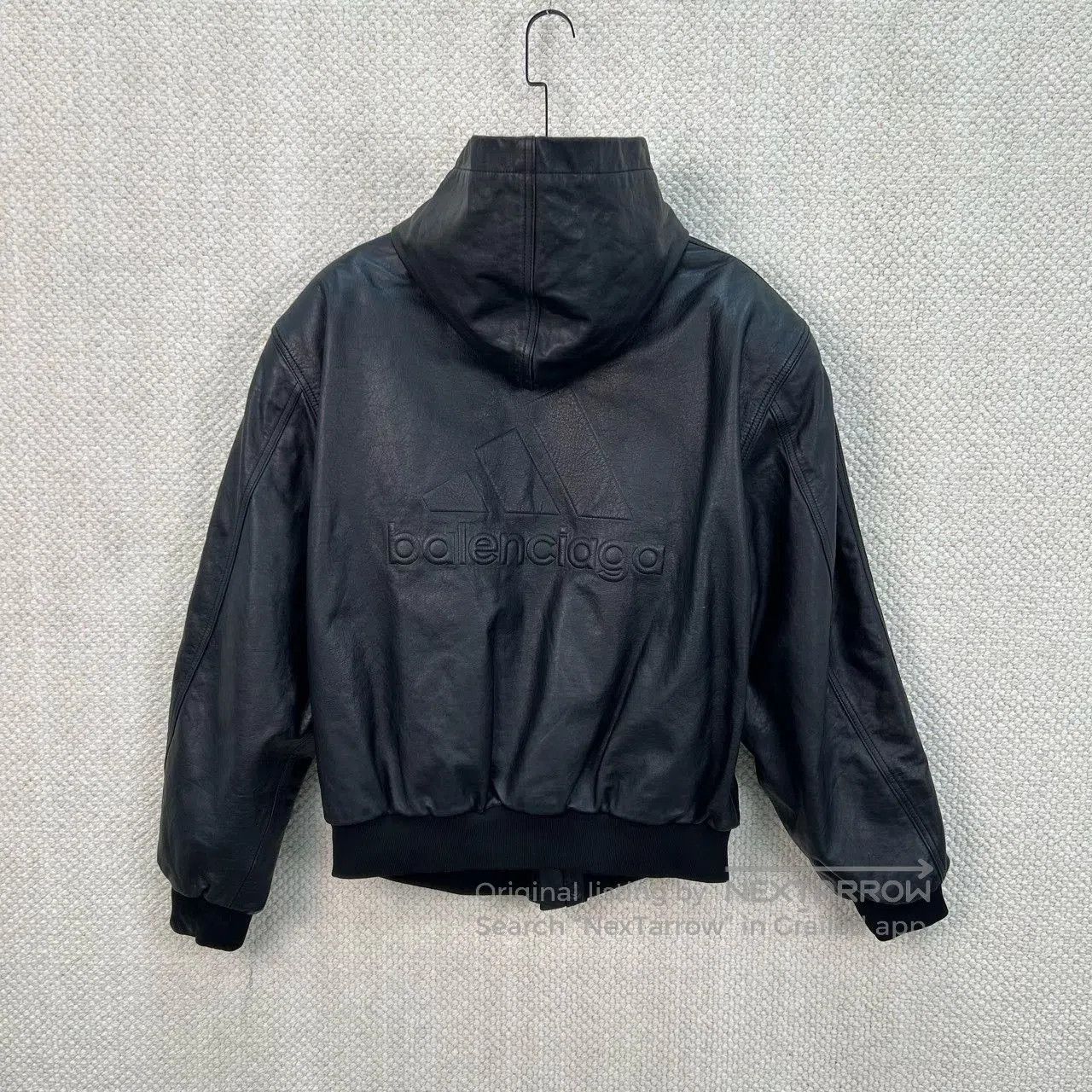 Balenciaga balenciaga x adidas black hooded leather jacket. Size US M / EU 48-50 / 2 - 2 Thumbnail