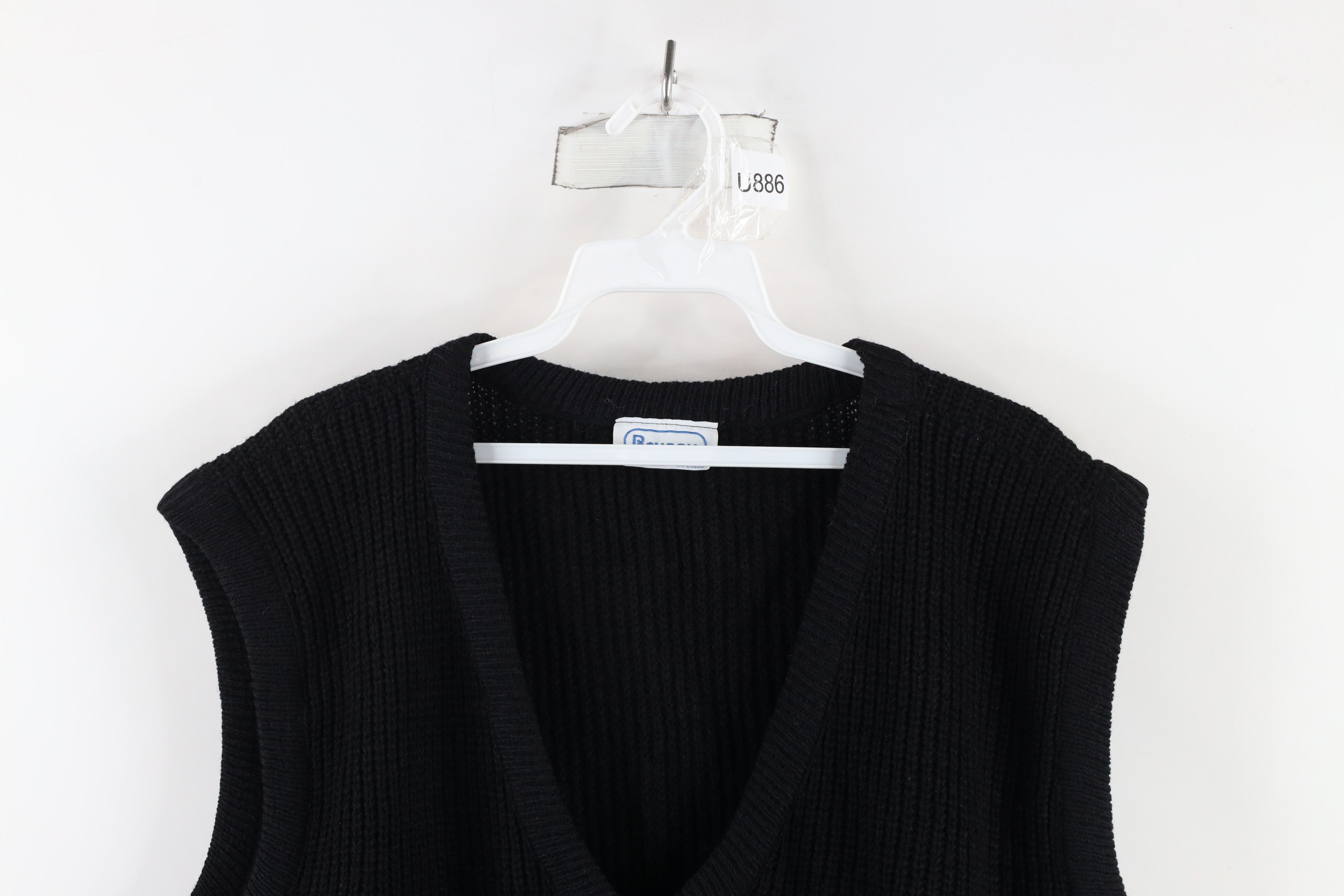 Vintage Vintage 70s Streetwear Ribbed Knit Sweater Vest Black USA Size XL / US 12-14 / IT 48-50 - 2 Thumbnail